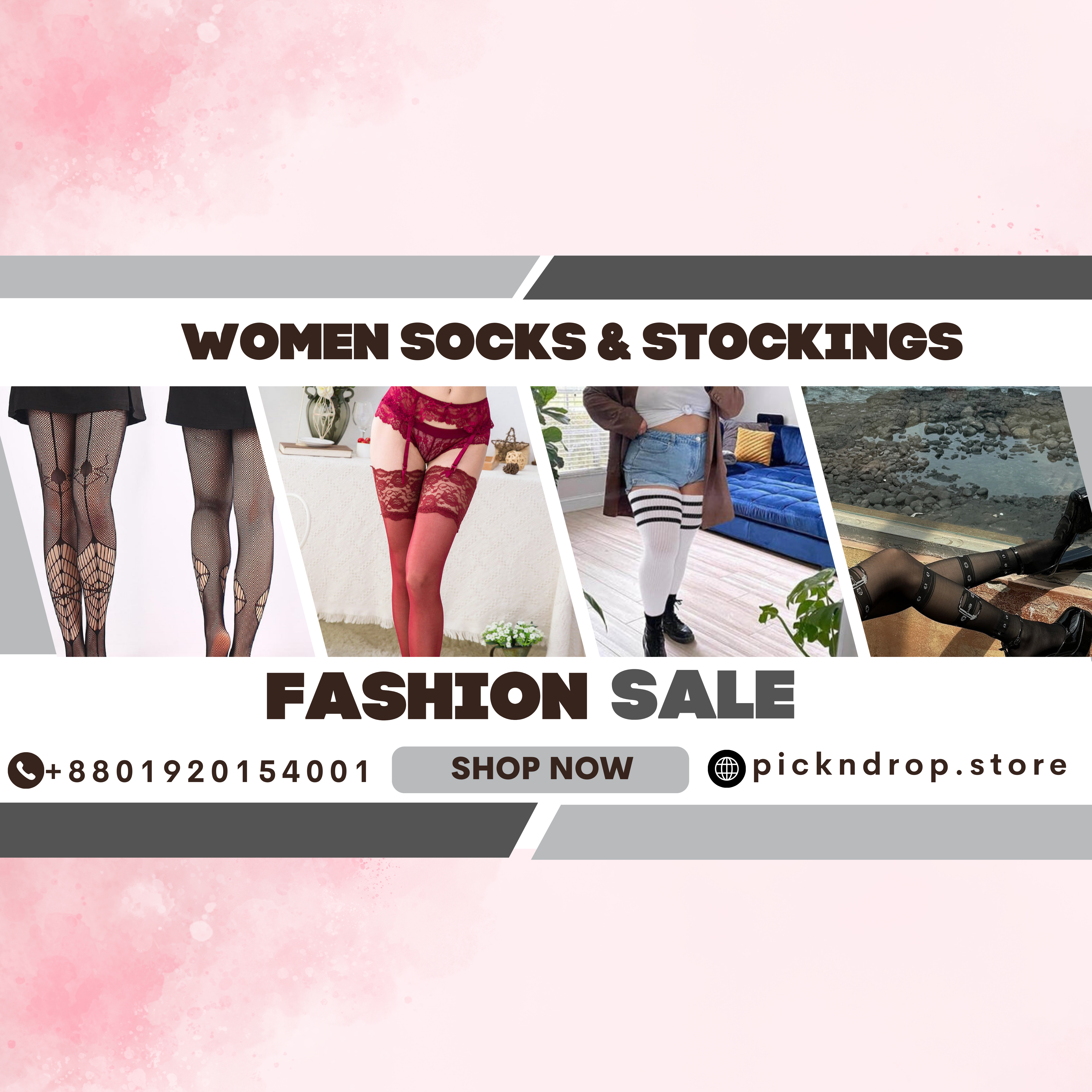 Stylish women’s socks and stockings featuring soft premium fabrics, elegant modern designs, comfortable everyday wear, and fashion essentials for the USA and Europe market.