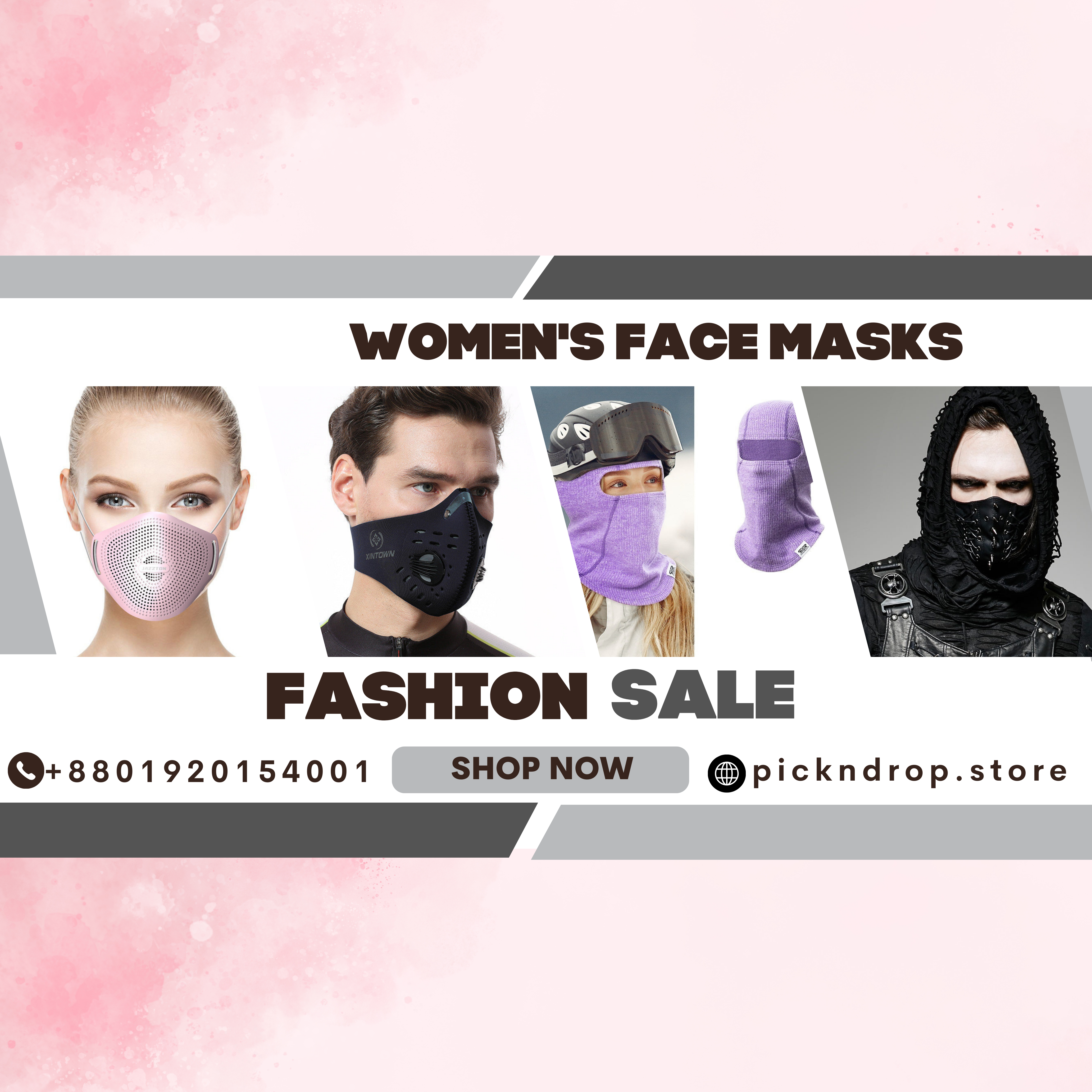 Stylish women’s face masks featuring breathable premium fabrics, elegant modern designs, comfortable everyday wear, and fashion accessories for the USA and Europe market.