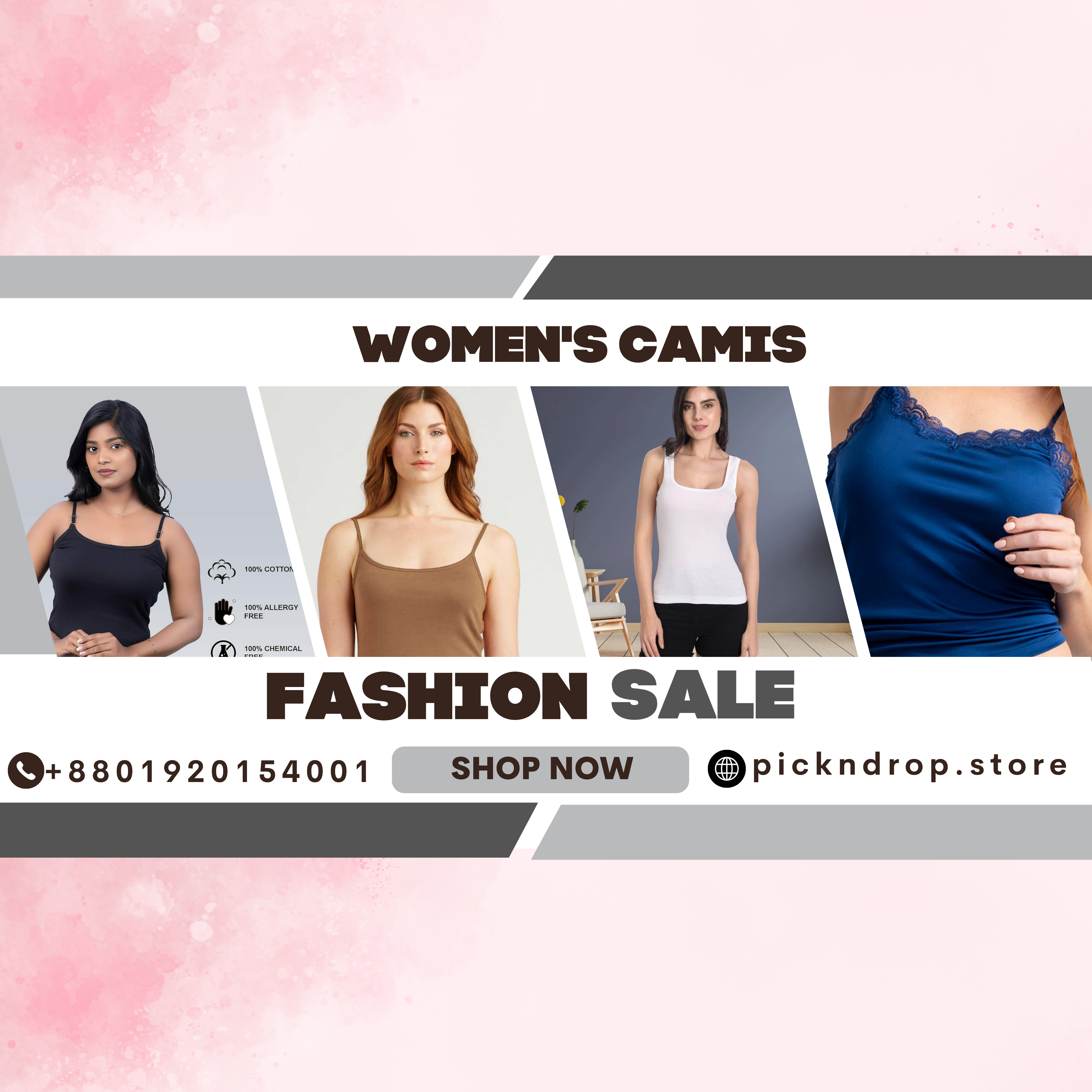 Premium women’s camis featuring stylish modern designs, soft comfortable fabric, elegant everyday fashion, and versatile wear for USA and Europe fashion trends.
