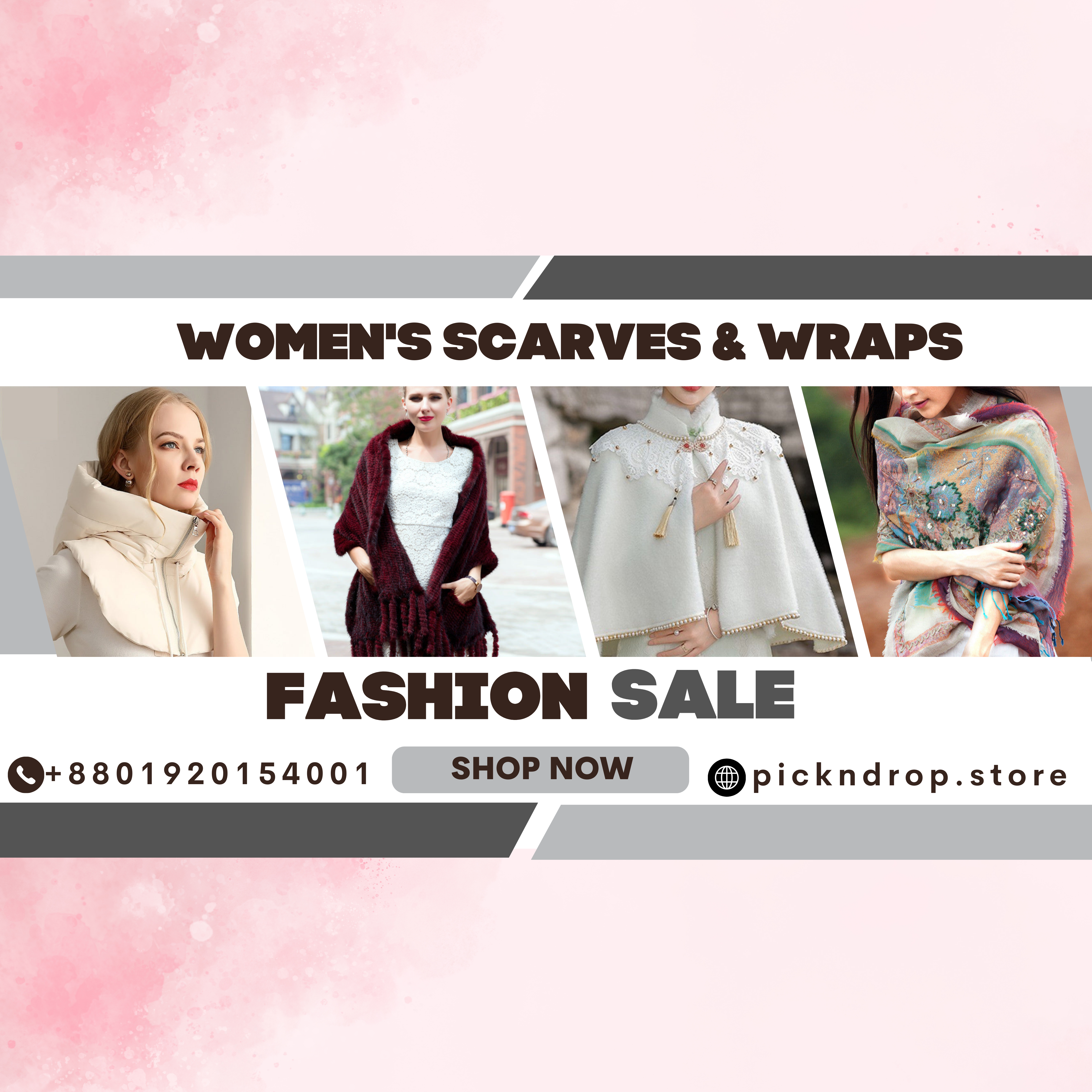 Elegant women’s scarves and wraps featuring soft premium fabrics, stylish modern designs, versatile fashion styling, and luxury accessories for the USA and Europe market.