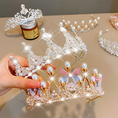 Sweet Fashion Jewelry Hair Accessories Multicolor Pearl Crown Banquet Birthday Fashion Princess Headband Girl Kawaii Crown Crown Headband Headgear Headgear Crystal Wedding Party Hair Accessories