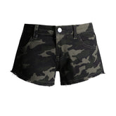 New Low Waist Camouflage Denim Super Shorts Women