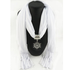 Tassel Jewelry Scarf Polyester Jersey Alloy Pendant Women's Shawl