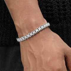 Platinum-plated Diamond Tennis Chain Bracelet For Men