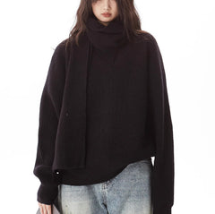 Gray Heavy Industry Women's Pullover Scarf Sweater