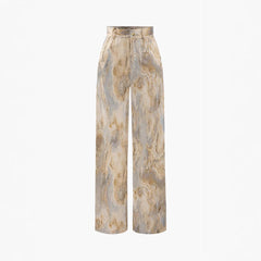 Summer New High Waist Retro Printed Trousers