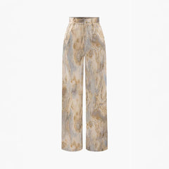Summer New High Waist Retro Printed Trousers