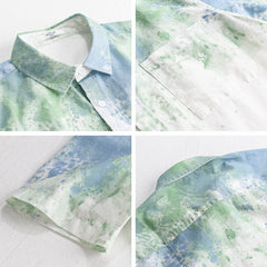 Menswear Hanging Dyed Short-sleeved Shirt Pure Cotton