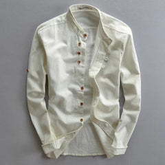 European And American Style Men's Clothing Stand Collar Buried Clip Casual Shirt