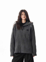 Loose Hooded Sweatshirt Coat Women's Sweater