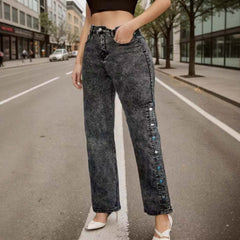 Retro Mid-waist Stretch Flared Jeans For Women