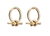 Stud earrings cold oval knotted earrings art earrings