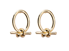 Stud earrings cold oval knotted earrings art earrings