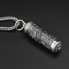 S925 Sterling Silver Ornament Tenglong Pattern Niche For A Statue Of The Buddha Pendant