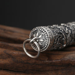 S925 Sterling Silver Ornament Tenglong Pattern Niche For A Statue Of The Buddha Pendant