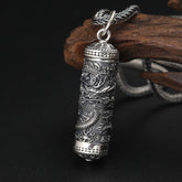 S925 Sterling Silver Ornament Tenglong Pattern Niche For A Statue Of The Buddha Pendant