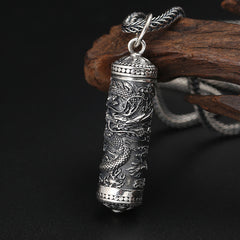 S925 Sterling Silver Ornament Tenglong Pattern Niche For A Statue Of The Buddha Pendant