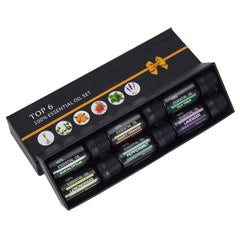 Aromatherapy essential oil set 6 pack – orange lavender tea tree mint eucalyptus lemongrass