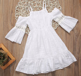 Girls strapless hollow dress