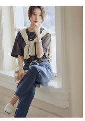 Women's High Waist Elastic Loose Leggings Casual Pants