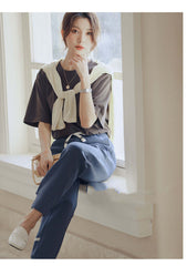 Women's High Waist Elastic Loose Leggings Casual Pants