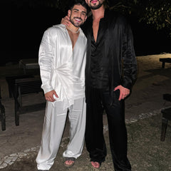 European And American Style Men's Clothing Silk Draping Shirt