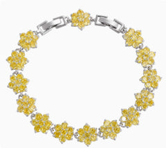 Blue Full Diamond Lotus Bracelet For Men's Hip Hop Dopamine Colored Tennis Chain