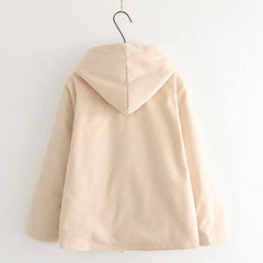 Embroidered Hooded Cotton Jacket