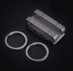 Titanium alloy belt key ring men wear belt double key ring creative custom car key ring ring pendant