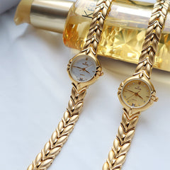 Retro Minority Round Senior Placer Gold Bracelet Women's All-match Small Gold Watch