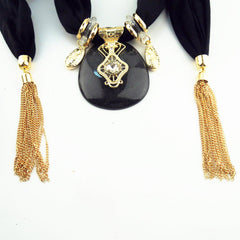 Round Chain Fringe Pendant Scarf Shawl Scarf Jewelry