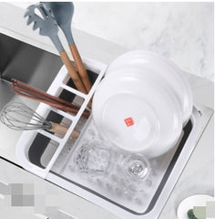 Folding dish drainer drying rack – porous drainage holes detail