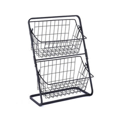 Multilayer kitchen storage rack – black iron art countertop design
