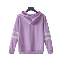 Two Bars Planet Print Hooded Sweatshirt