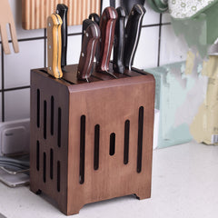 Wall mounted kitchen knife holder – walnut rosewood color options detail