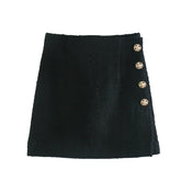 Small Incense Style High Waist A-Line Metal Buckle Short Skirt Female Temperament Small Skirt