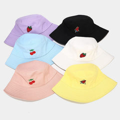 New Fruit Pattern Embroidery Fisherman Hat Women