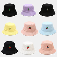 New Fruit Pattern Embroidery Fisherman Hat Women
