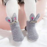 Coral Fleece Cute Little White Rabbit Girls In Tube Socks