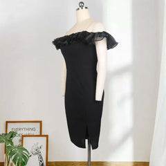 Sexy One-Shoulder, Wooden Ears, High-Waisted Slit, Large Size, Buttocks, Women'S Dress