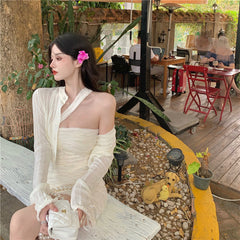 Gentle Pure Desire Wind Knitted Cardigan Coat Women''s Summer Thin Sunscreen