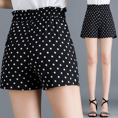 Polka Dot Plaid Shorts Women Summer