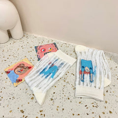 Socks Female New Cartoon Jacquard Korean Tube Socks Draw Thin Glass Stockings Cute Women Socks