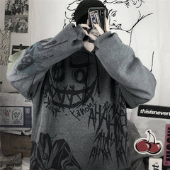 Printed Hooded Sweater Student Korean Style Loose