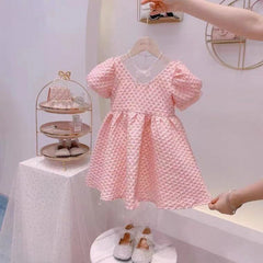 Summer Girl Dress Korean Version Of The New Children'S Princess Dress Western-Style Birthday Dress Short-Sleeved Skirt