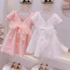 Summer Girl Dress Korean Version Of The New Children'S Princess Dress Western-Style Birthday Dress Short-Sleeved Skirt