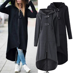 Fleece sweater hooded coat