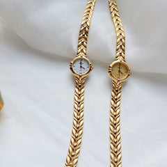 Retro Minority Round Senior Placer Gold Bracelet Women's All-match Small Gold Watch