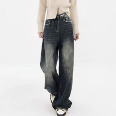 High Waist Wide Leg Jeans Large Size Women