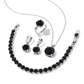 Geometric Round Earrings Ring Bracelet Necklace Ornament Suit